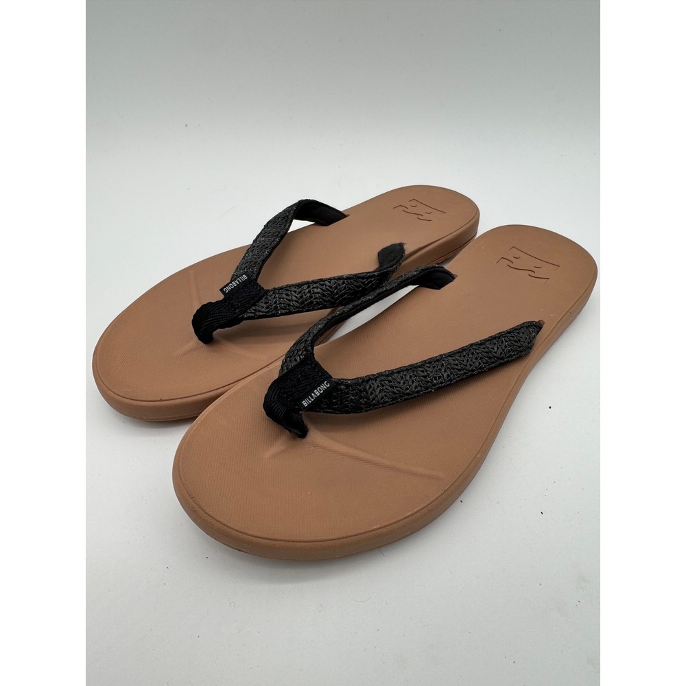 Billabong Flip Flops Black‎ Women's US 8 Thong Sandals Comfort Casual